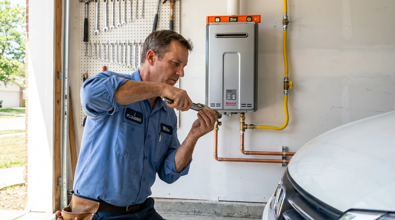 Tankless water heater installation by a Johns Plumbing LLC plumber in Boley